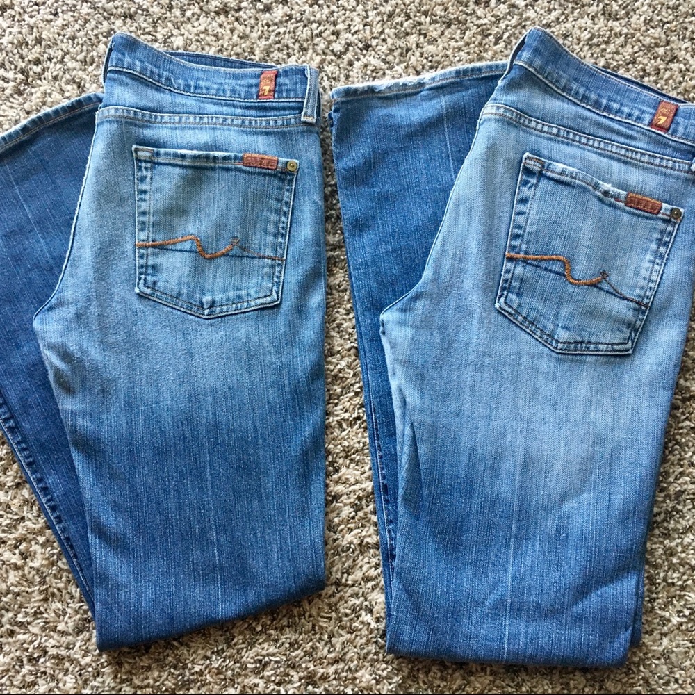 2 Pairs of 7 For All Mankind Jeans